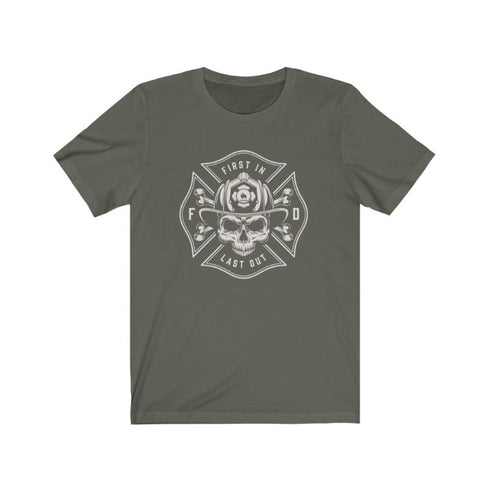 Firefighter Last  Out Jersey Short Sleeve Tee